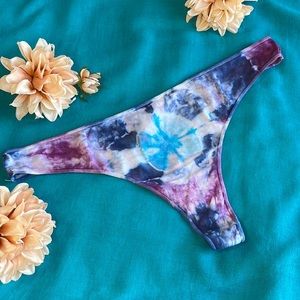 Blue and Purple Tie Dye Thong